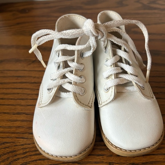 Vintage Baby Leather Lace Up Walking Shoes Boots - Picture 1 of 8